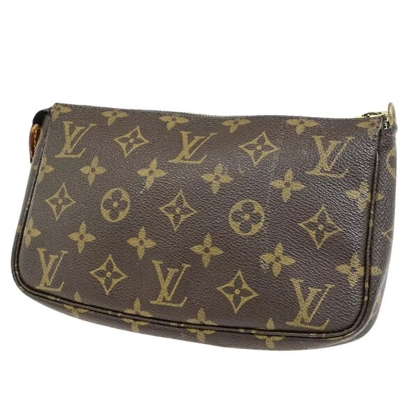 LOUIS VUITTON Pochette Accessoires Hand Bag Monogram Leather BN - Picture 1 of 14